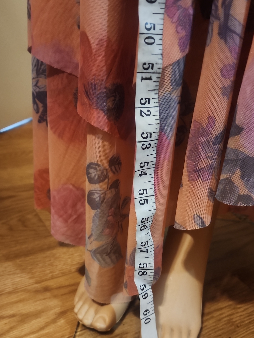 Maeve Anthropologie Peach Floral Wrap-Style Maxi Dress - Picture 8 of 9